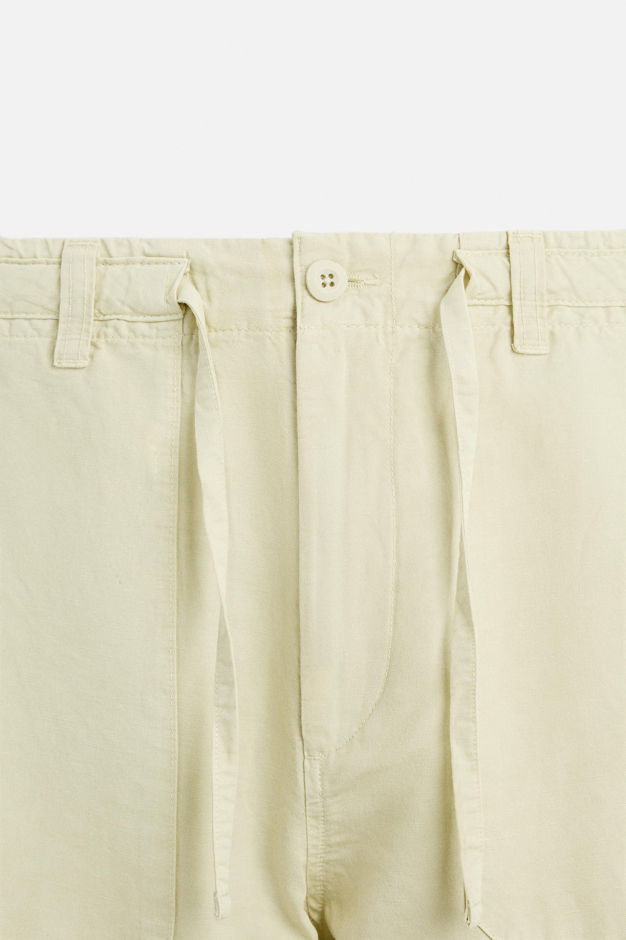 STRAIGHT FIT LINEN COTTON PANTS