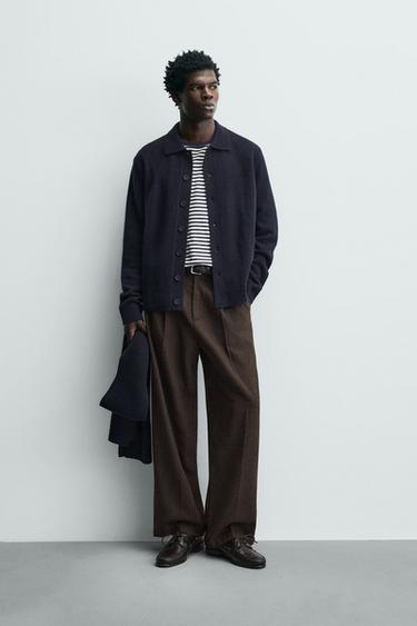 Zara 100% 羊毛開襟衫 - 海藍色 - 圖片 0