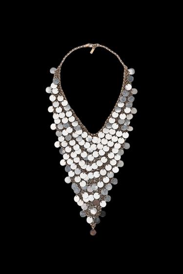 COLLAR BABERO PLACAS METÁLICAS - Plata de Zara