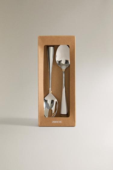 ENSEMBLE COUVERTS SALADE CLASSIQUE (LOT DE 2) - Acier de Zara - Image 4