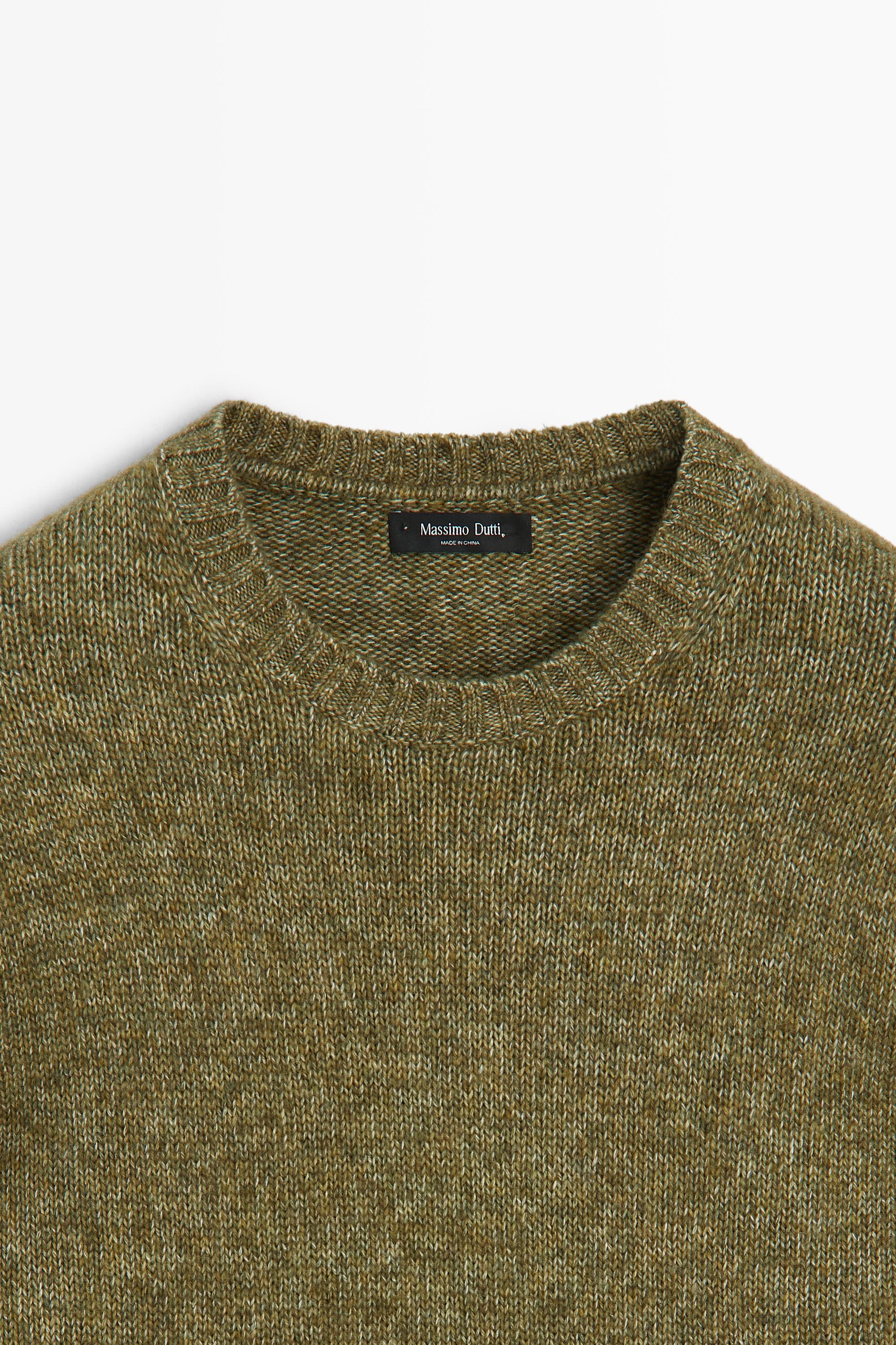 Flecked cotton-blend knit sweater
