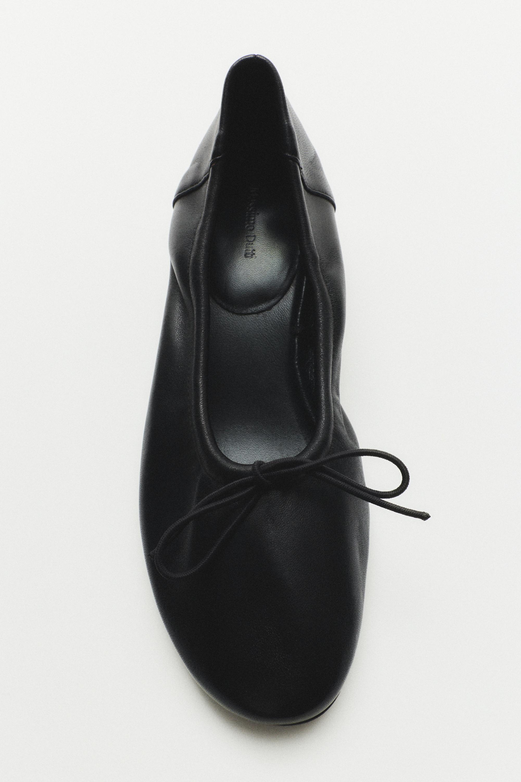 High-heel ballerinas — Black