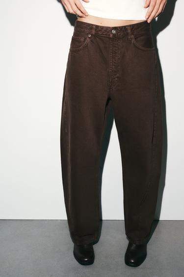 ΤΖΙΝ TRF BAGGY BARREL ΜΕΣΑΙΑΣ ΜΕΣΗΣ - Καφέ του Zara