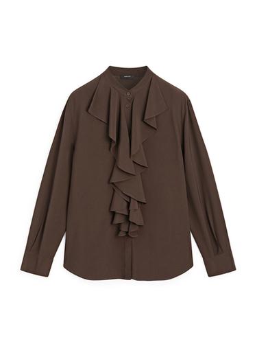 Blouse fluide à volants - Marron de Zara