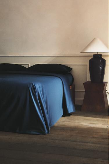 WASHED COTTON PERCALE DUVET COVER X SOCIETY LIMONTA - Blue by Zara