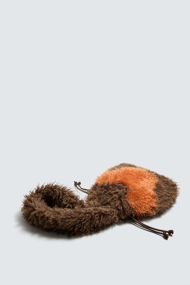 FAUX FUR SHOPPER BAG HARRY LAMBERT FOR ZARA X DISNEY - Brown by Zara - Image 1