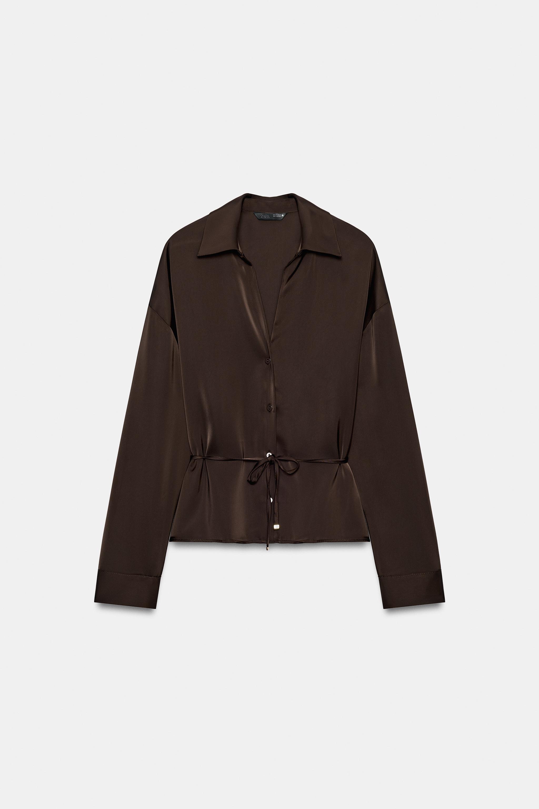 Satin Belted Shirt by Zara