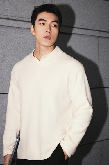 SOFT KNIT POLO SHIRT - Oyster-white by Zara