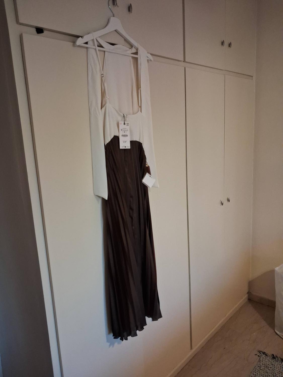 PLEATED COMBINED MIDI DRESS - Image 2
