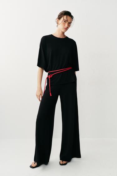 OVERSIZE FLOWING T-SHIRT - Black by Zara
