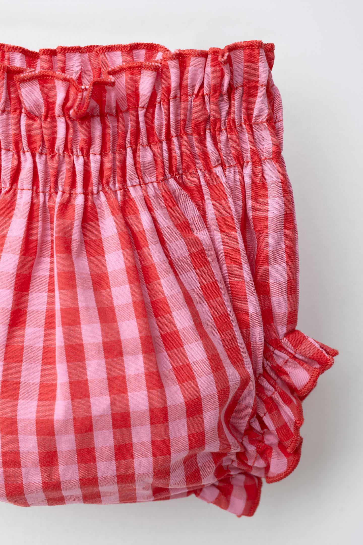 Трусы Gingham для детей — Zara, цвет: Красный — фото 3