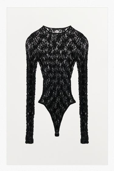 LACE BODYSUIT — Black 2