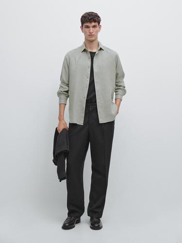 Zara 100% linen slim fit shirt - 498