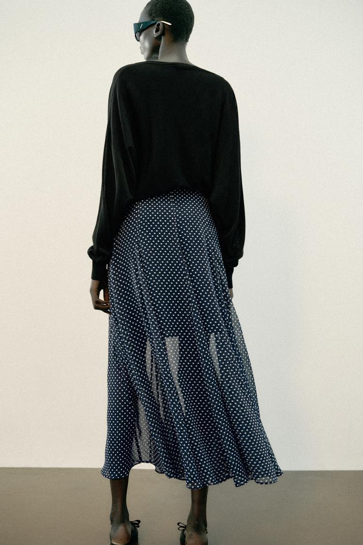 Falda midi de lunares 8