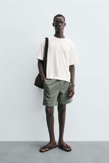 BERMUDA ESTRUCTURA - Khaki de Zara - Imagen 0