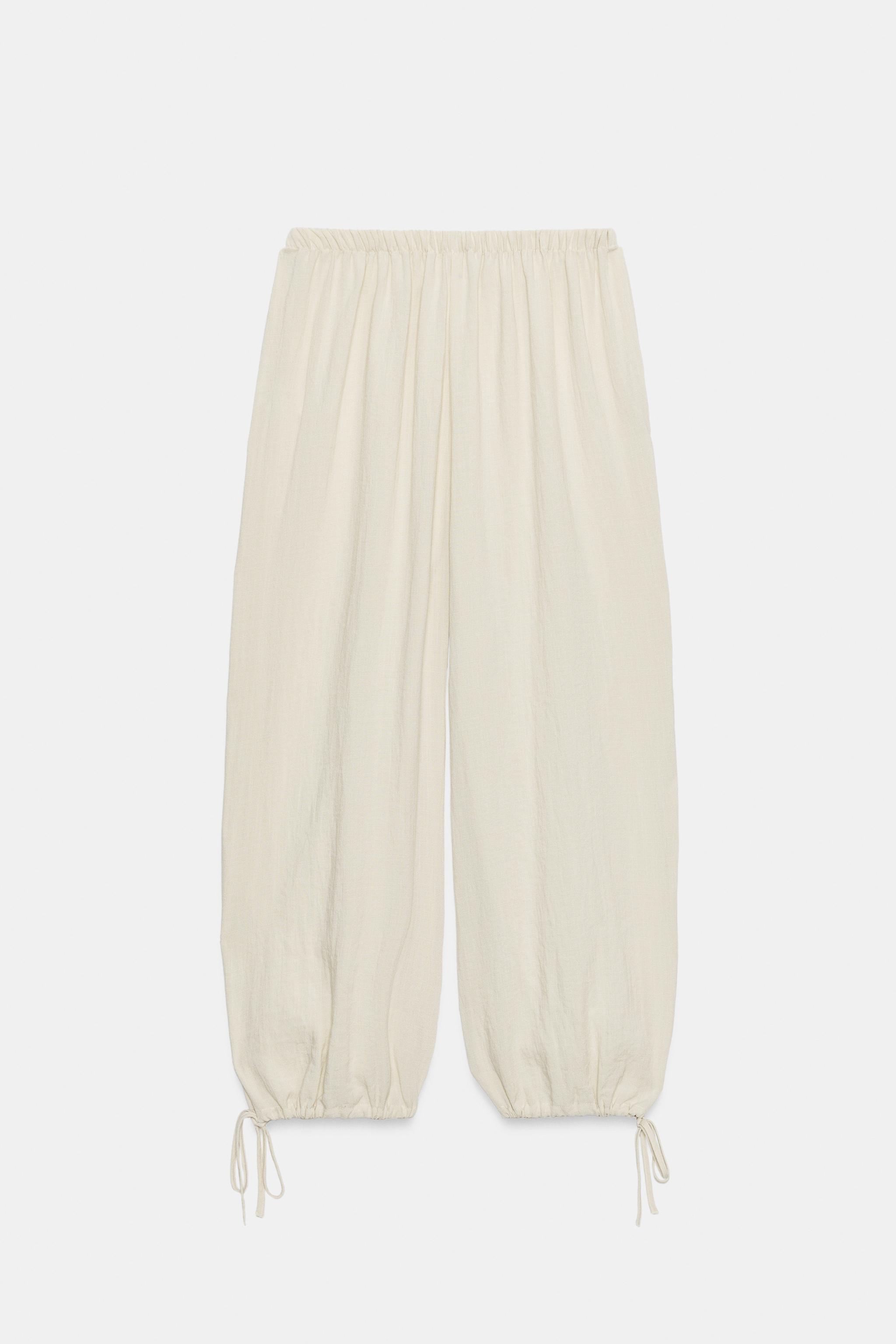 Женские брюки Zara PLAID ADJUSTABLE HEM PARACHUTE PANTS — фото 5