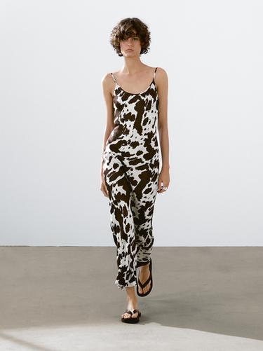 Zara Animal print camisole midi dress - Chocolate - Image 0