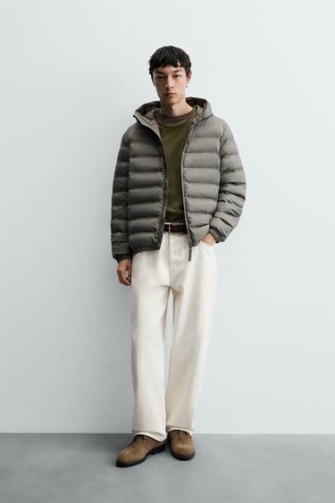 ÁO KHOÁC NHẸ CHẦN BÔNG WATER REPELLENT - Màu xám đen từ Zara