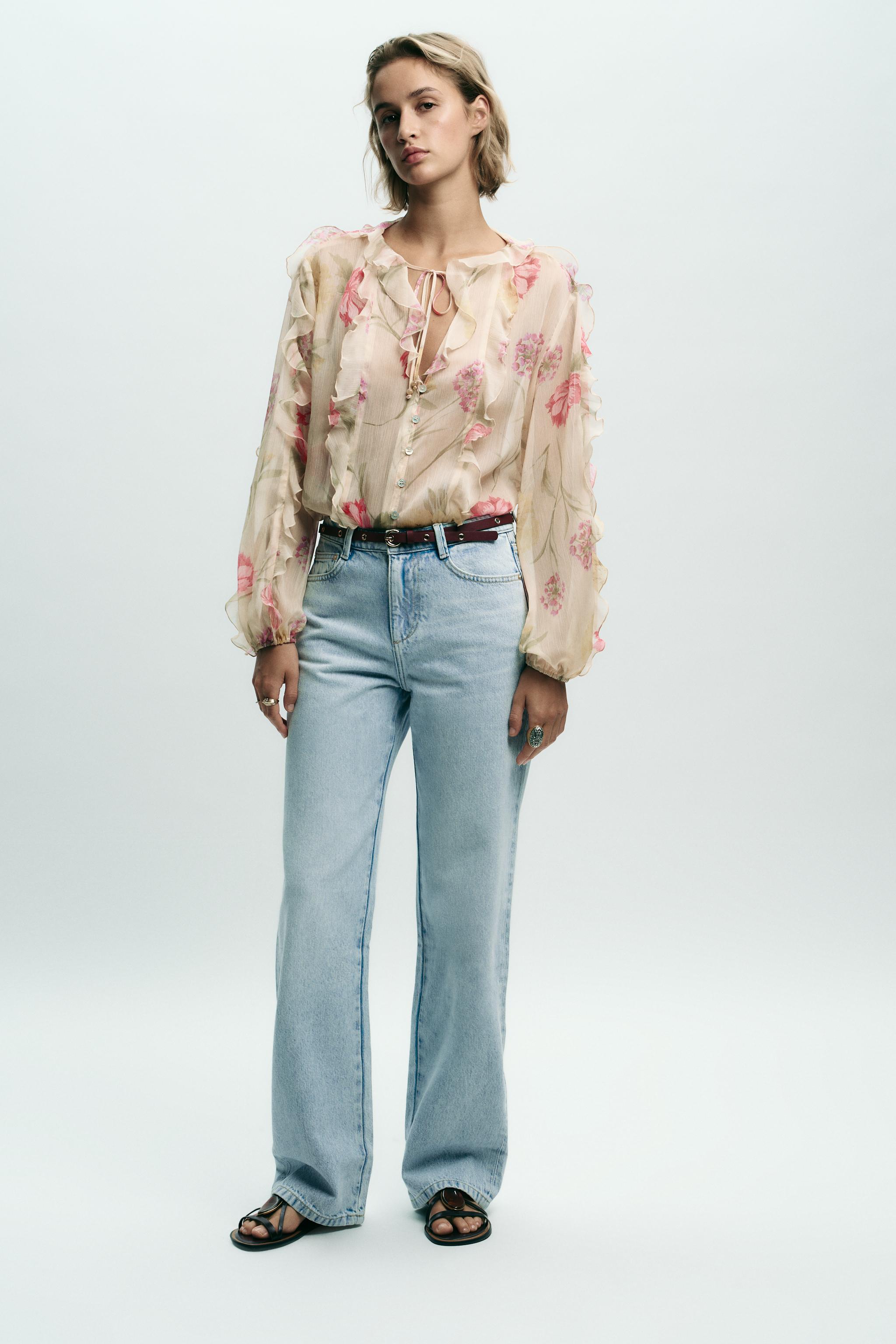 Z1975 HIGH-WAISTED REGULAR FIT JEANS WITH BELT - Light blue