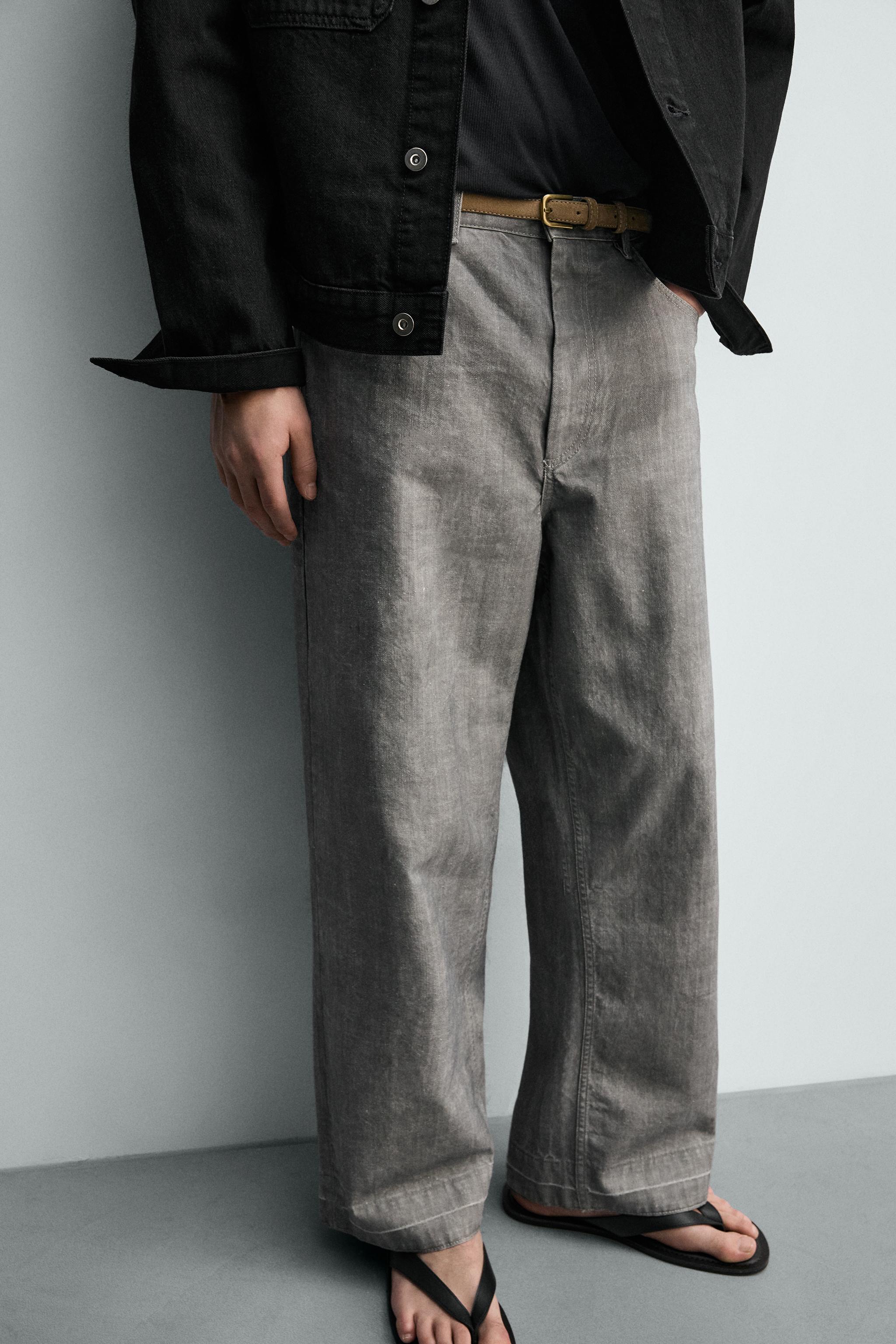PANTALON STRAIGHT FIT À CHEVRONS