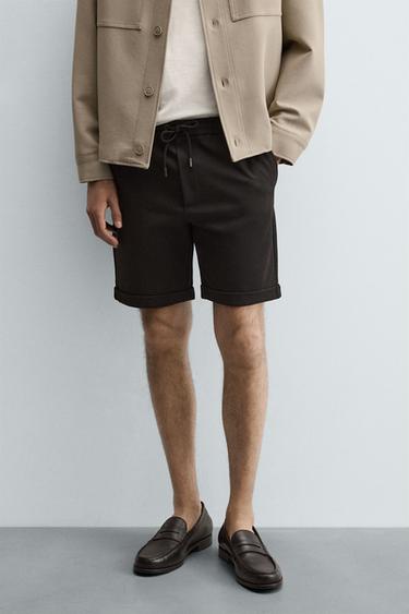 COMFORT REGULAR FIT BERMUDA SHORTS - Black by Zara - Image 1