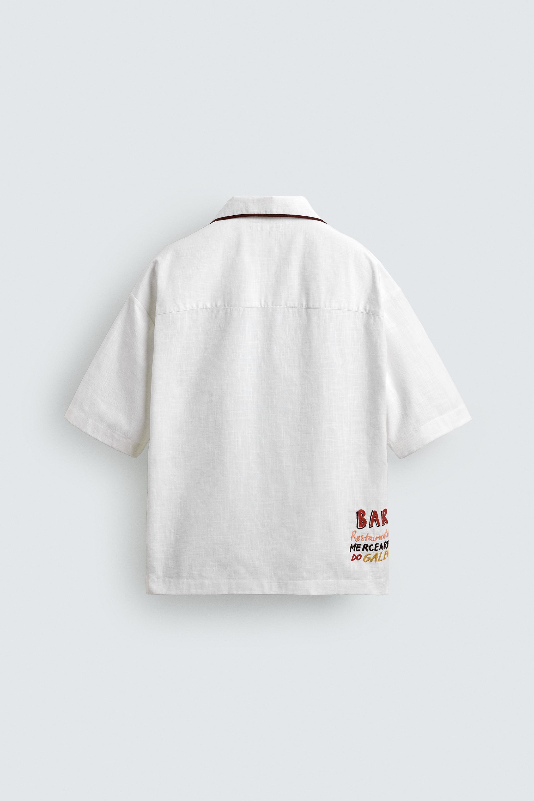 CHEMISE DÉCONTRACTÉE BRODÉE CONTRASTE