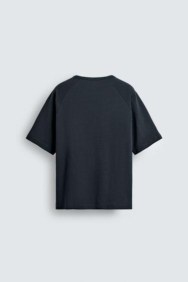 RELAXED FIT T-SHIRT WITH RIVET POCKET - Blue by Zara - Image 7