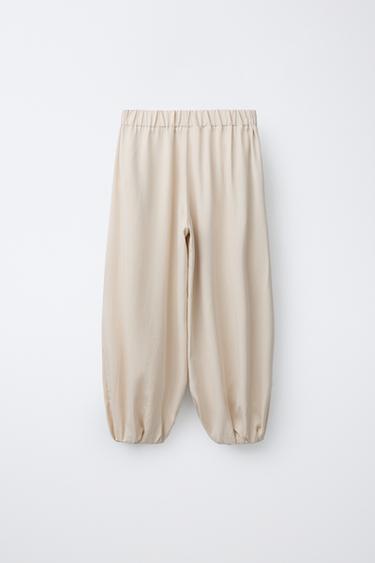 PANTALON BOMBACHO À PLIS - Beige clair de Zara - Image 1