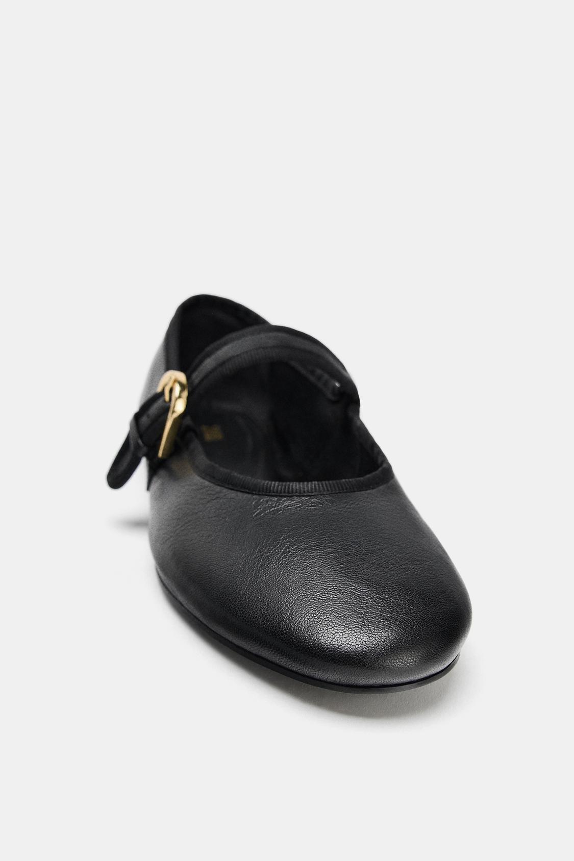 FLACHE LEDER-BALLERINA