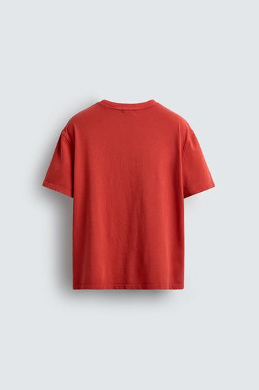 CROPPED FIT T-SHIRT - Red by Zara - Image 7