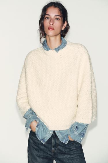 سترة كاب محاكة سميكة - خَام الخاص بـ Zara