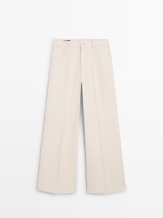 High-waist palazzo jeans