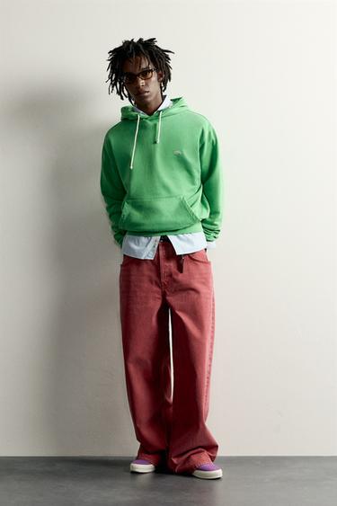 FRUIT OF THE LOOM™ BAGGY FIT JEANS - Dark red by Zara