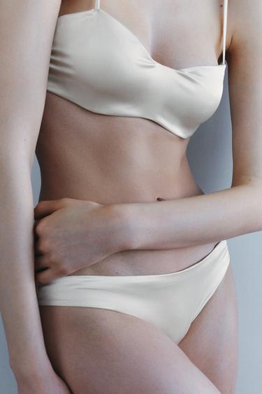 LIMITED EDITION SILK SATIN BRALETTE - Oyster-white by Zara - Image 2