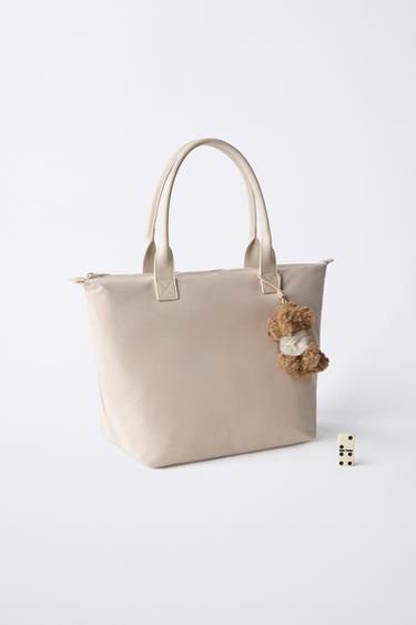 SAC SHOPPER NYLON CHARM CHIEN - Blanc écru de Zara - Image 5