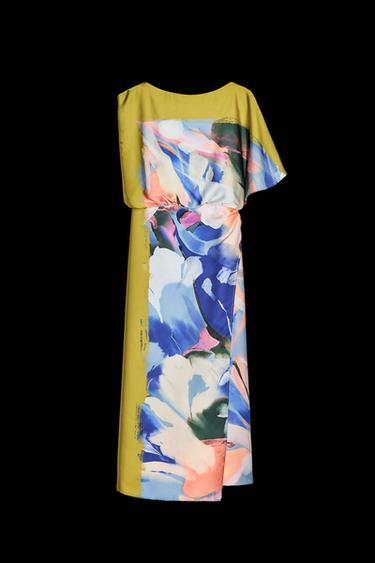 ASYMMETRIC PRINTED MIDI DRESS - Multicoloured by Zara - Image 0