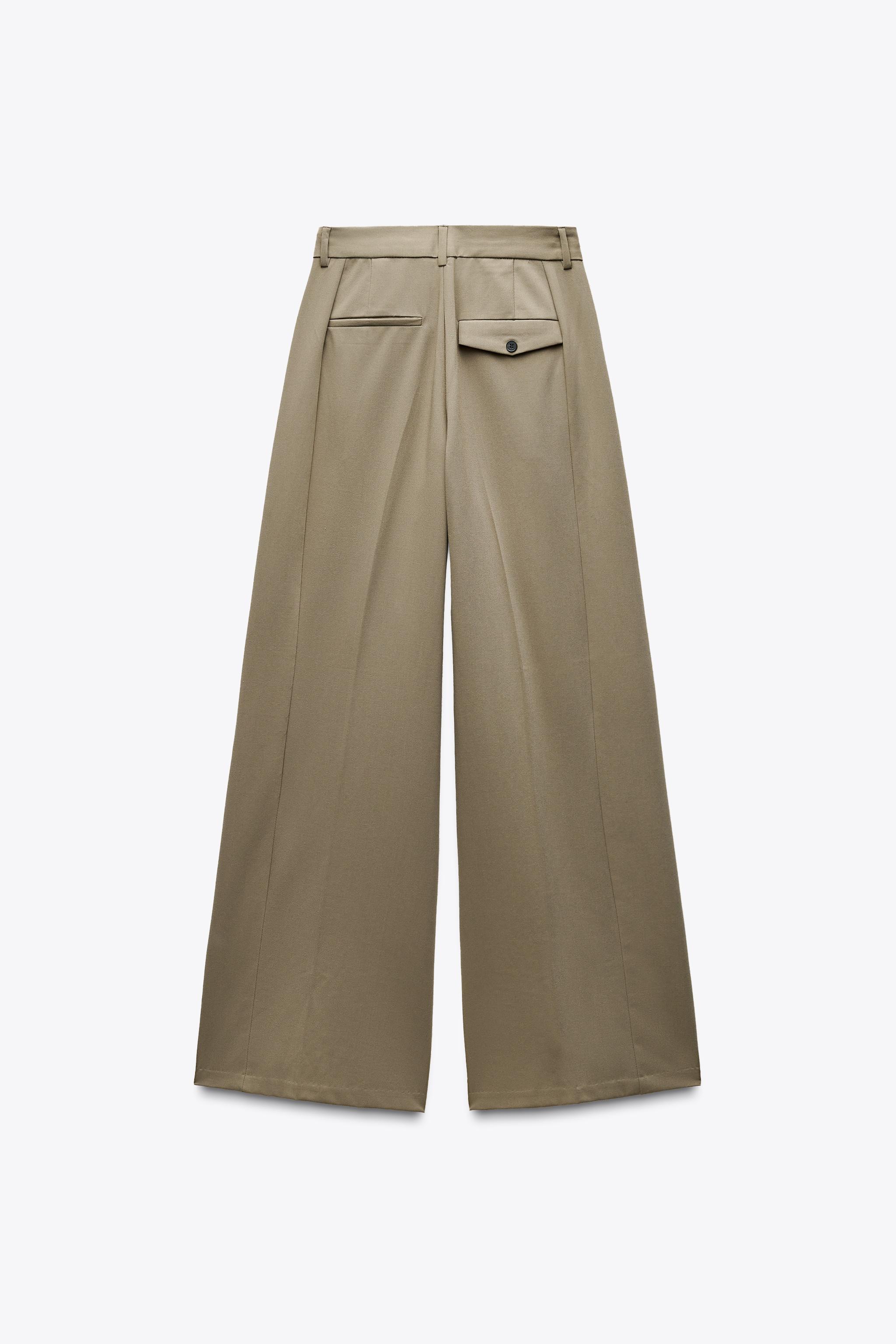 DOUBLE PLEAT PANTS - Dark beige | ZARA United States