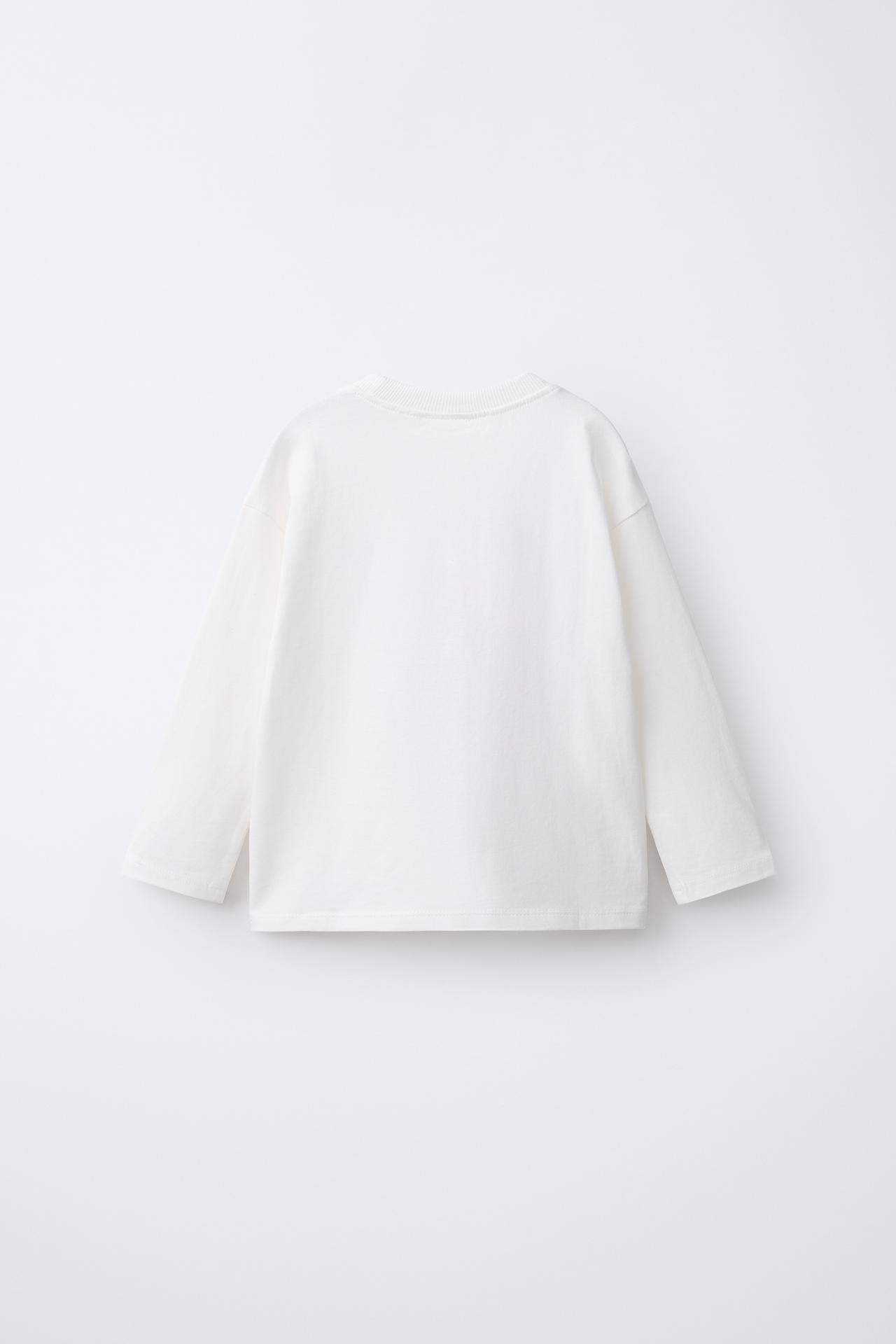 EMBROIDERED DETAIL T-SHIRT — Oyster-white