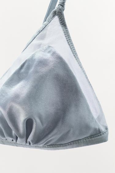 BRALETTE TRIANGLE EN SOIE - Bleu clair de Zara - Image 5