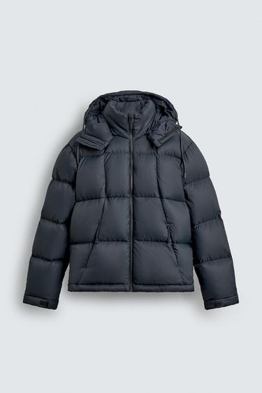 100% FEATHER WATER-REPELLENT PUFFER JACKET - Blue / Grey by Zara