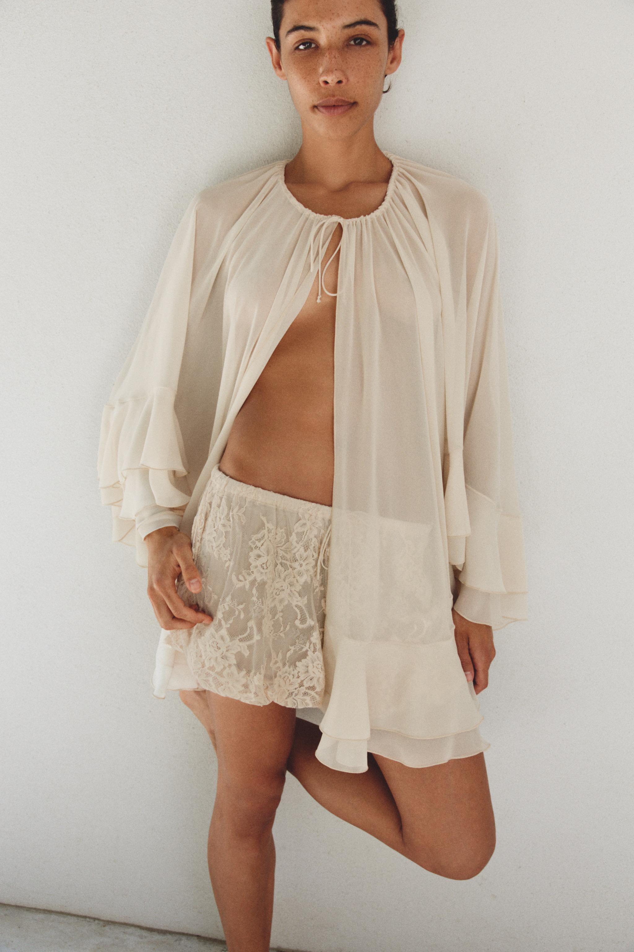 Женские шорты Zara LACE BLOOMER SHORTS