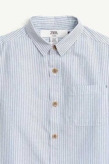 LIMITED EDITION STRIPED SHIRT WITH POCKET - Blue/White by Zara - Image 6