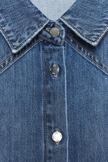 Z1975 FLUID DENIM SHIRT - Mid-blue by Zara - Image 6