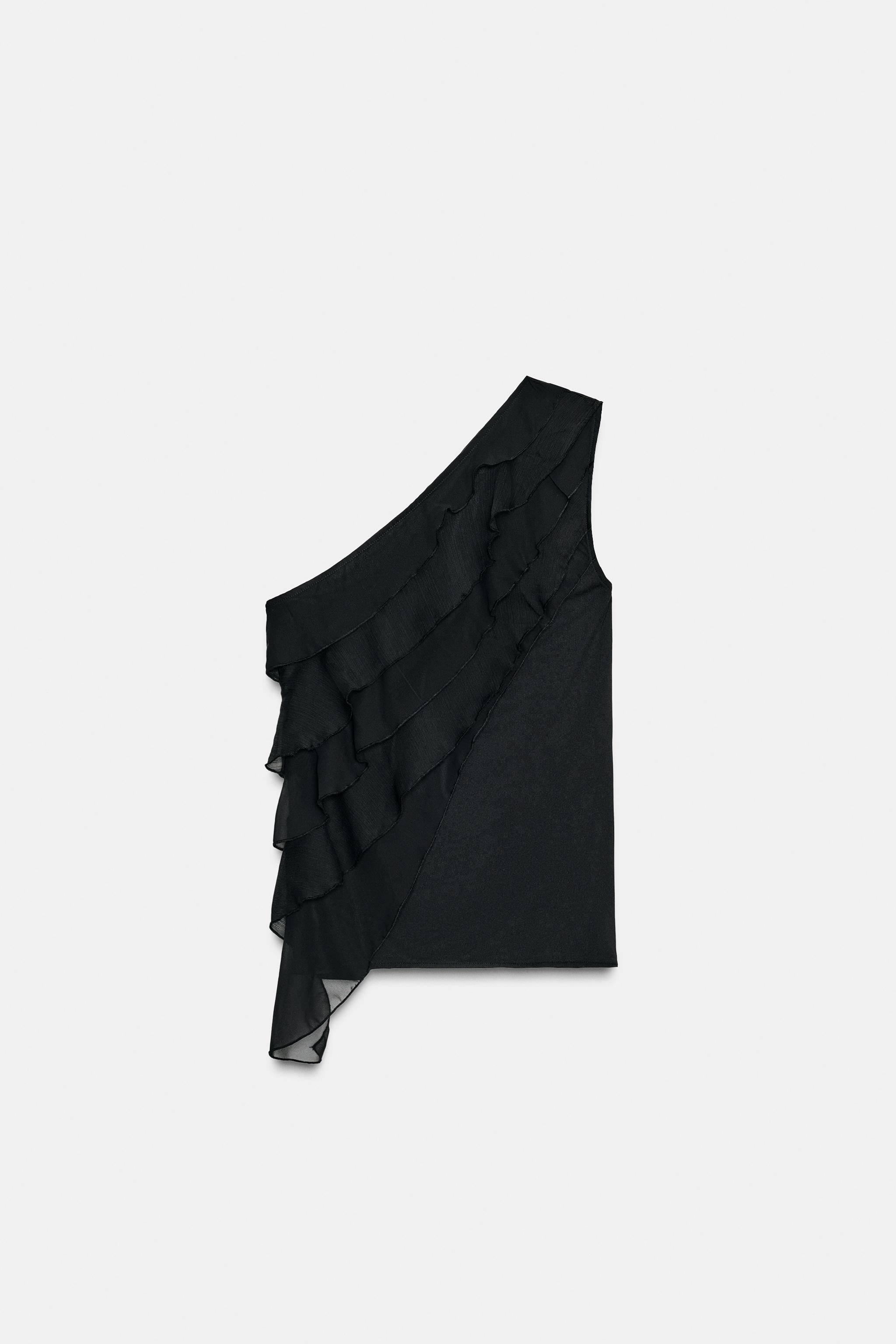 ASYMMETRICAL RUFFLE TOP