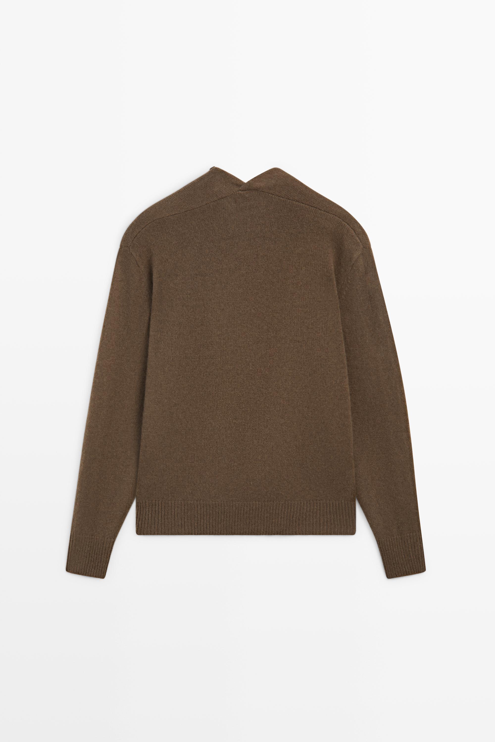Pull en maille à détail boutonné 100 % cachemire