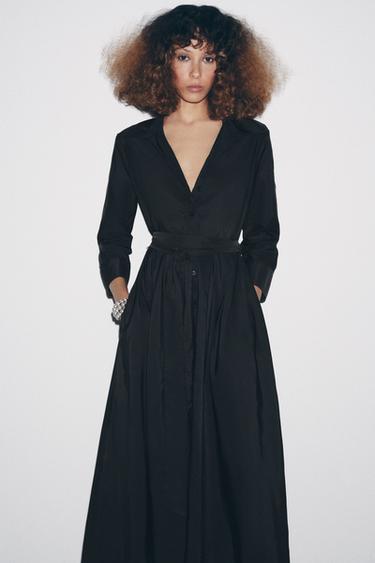 ROBE CHEMISE MI-LONGUE ZW COLLECTION - Noir de Zara - Image 1