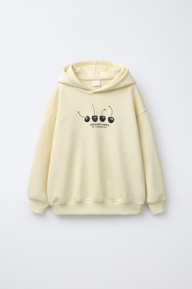 Zara CHERRY PRINT SWEATSHIRT - Yellow - Image 0