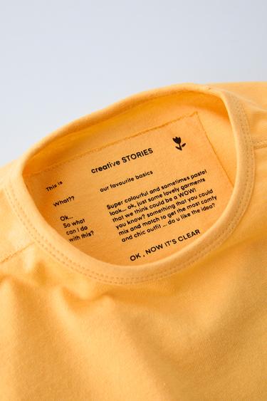 T-SHIRT BRODÉ - Jaune de Zara