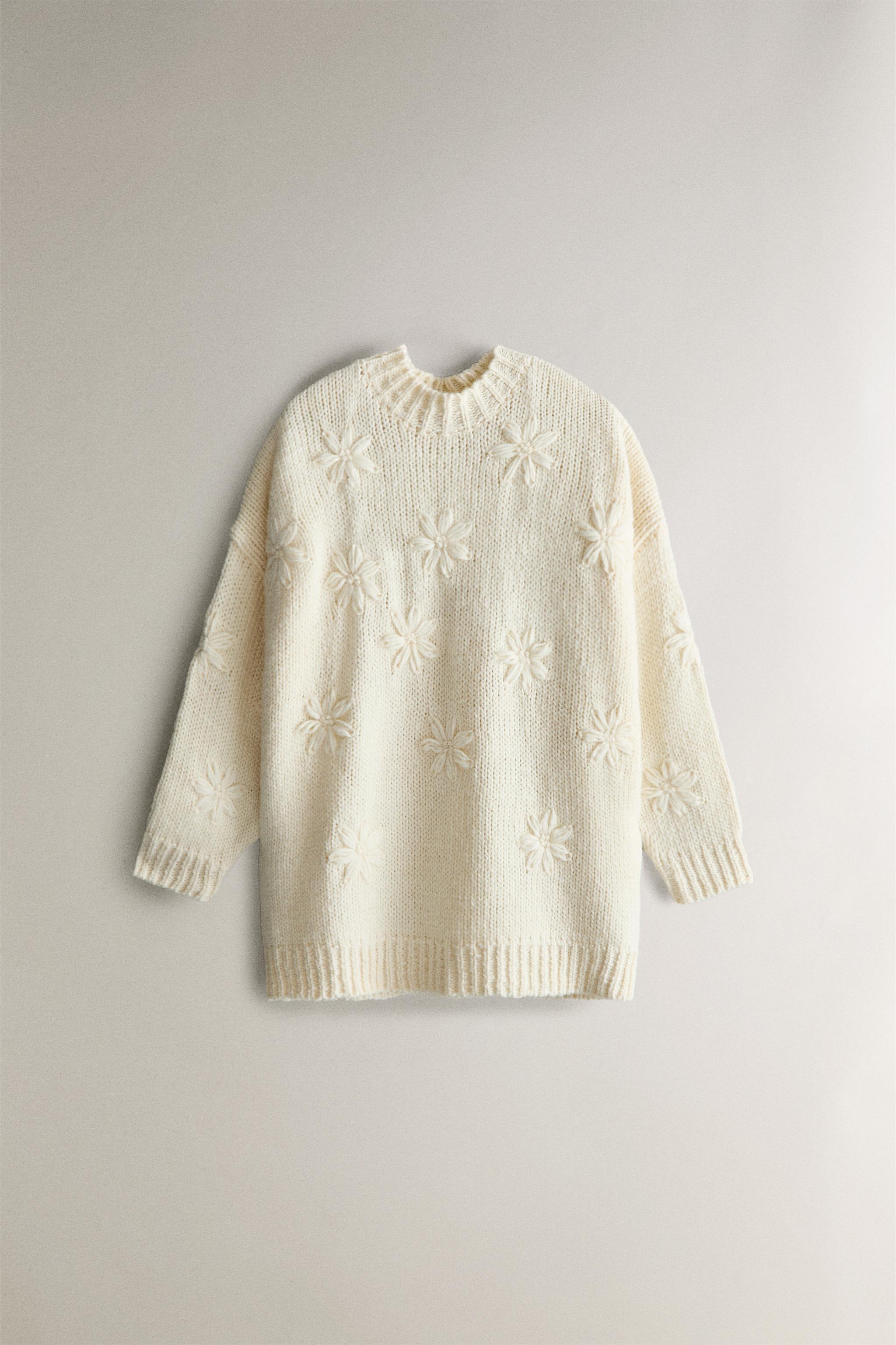 フラワーニットセーター - エクリュ | ZARA Japan / 日本