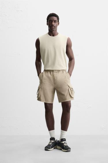 Zara COTTON TANK TOP - Beige - Image 0